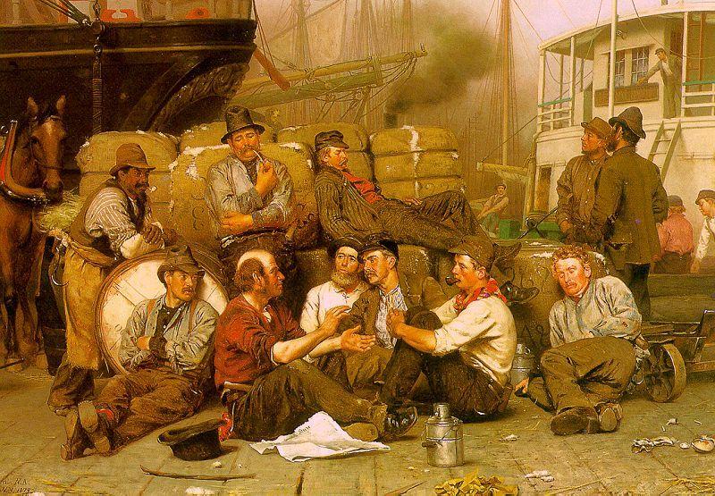 John George Brown The Longshoremen's Noon Spain oil painting art
